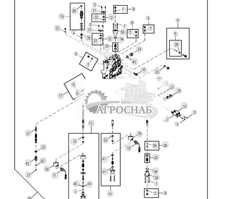Компоненты регулирующего клапана погрузчика (только ручное управление) - ST2546 206.jpg